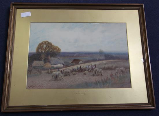 Albert Haselgrave (19th C.) Old cottages near Rodmell, Sussex 13.5 x 20in.